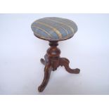 A Victorian mahogany piano stool, the ad