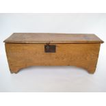 An 18th Century elm six plank chest, the
