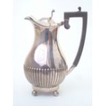 A George V silver hot water jug, Sheffie