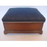 A George III mahogany square footstool,