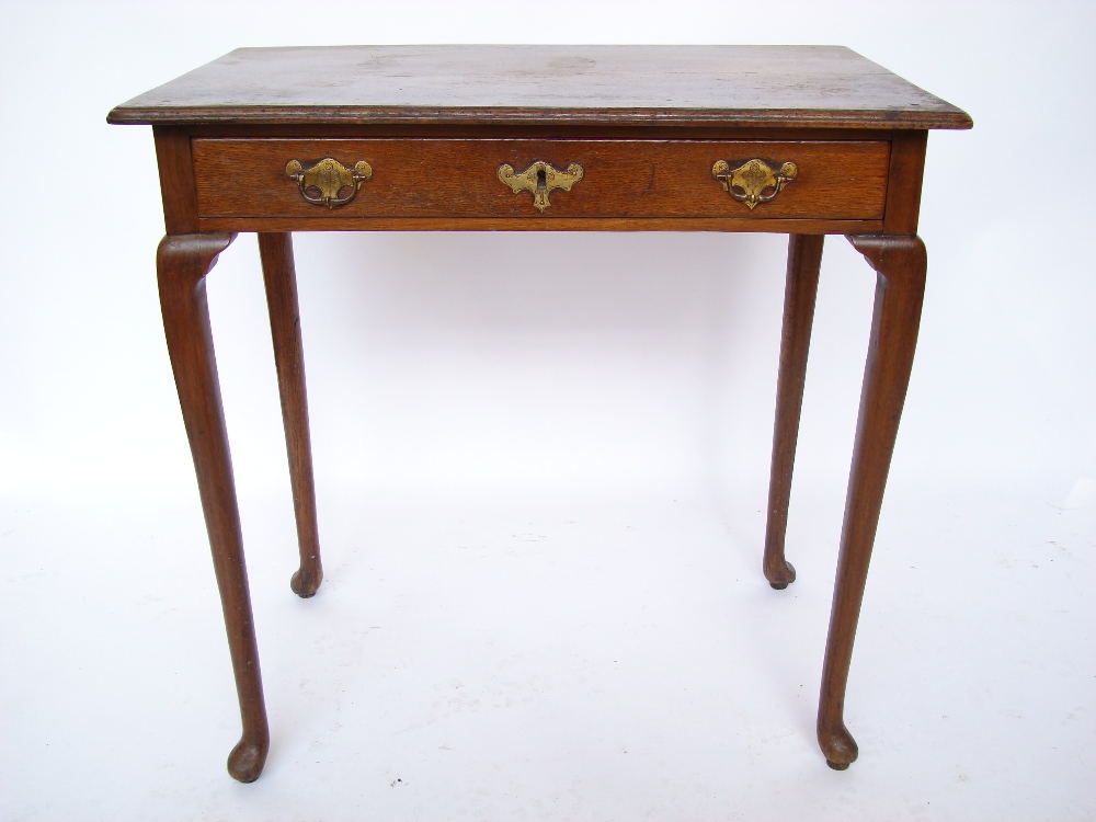 An early 18th Century oak side table, th