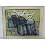 Mary Piercy (20th Century British).
Nuns, oil on board, signed, dated 71, framed.
49 x 39cm.