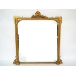A Victorian giltwood and gesso overmantl