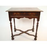 A William and Mary oak side table, the r