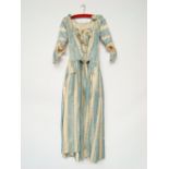 An 18th Century blue and cream striped e