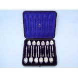 A Victorian cased set of twelve silver a