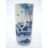 A 19th Chinese blue and white brush pot,