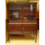 An Edwardian mahogany bookcase or display cabinet,