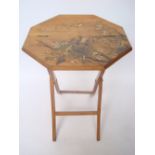 A late Victorian satinwood folding occasional table,