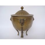 A late Victorian brass coal bucket, of cauldron form,