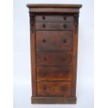 A Victorian rosewood secretaire Wellington Chest;