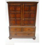 A Victorian oak linen press,