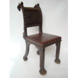 A late 19th Century Spanish walnut side chair,