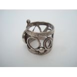 A modern silver ring designed by Michael Bolton, size M.