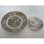 A Chinese porcelain small dish, decorated with a figure in a landscape, Daoguang seal mark,