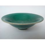 Chinese spinach green crackle glazed bowl, 28cm diameter.