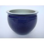 Chinese blue ground porcelain jardiniere,