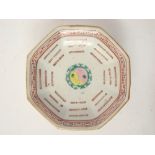 A Chinese porcelain octagonal pedestal dish,