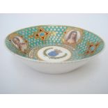 A 19th Century Sevres style 'jewelled' porcelain portrait saucer,