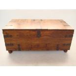 An Indian iron bound hardwood low chest/coffee table,