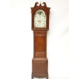 A George III North Country oak and mahogany crossbanded longcase clock,