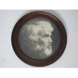 A pencil profile portrait of Thomas Carlyle 1795 - 1881 in the round, f/g.