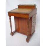 An Edwardian walnut Davenport writing desk,