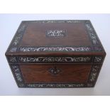 An early Victorian rosewood and mother of pearl dressing box,