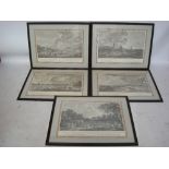 A set of five reproduction engravings of Moscow C. 1800 after Gerard de Barthe, engraved by F. B.