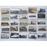 Approximately 400 postcards and black and white photographs of trains, various dates.