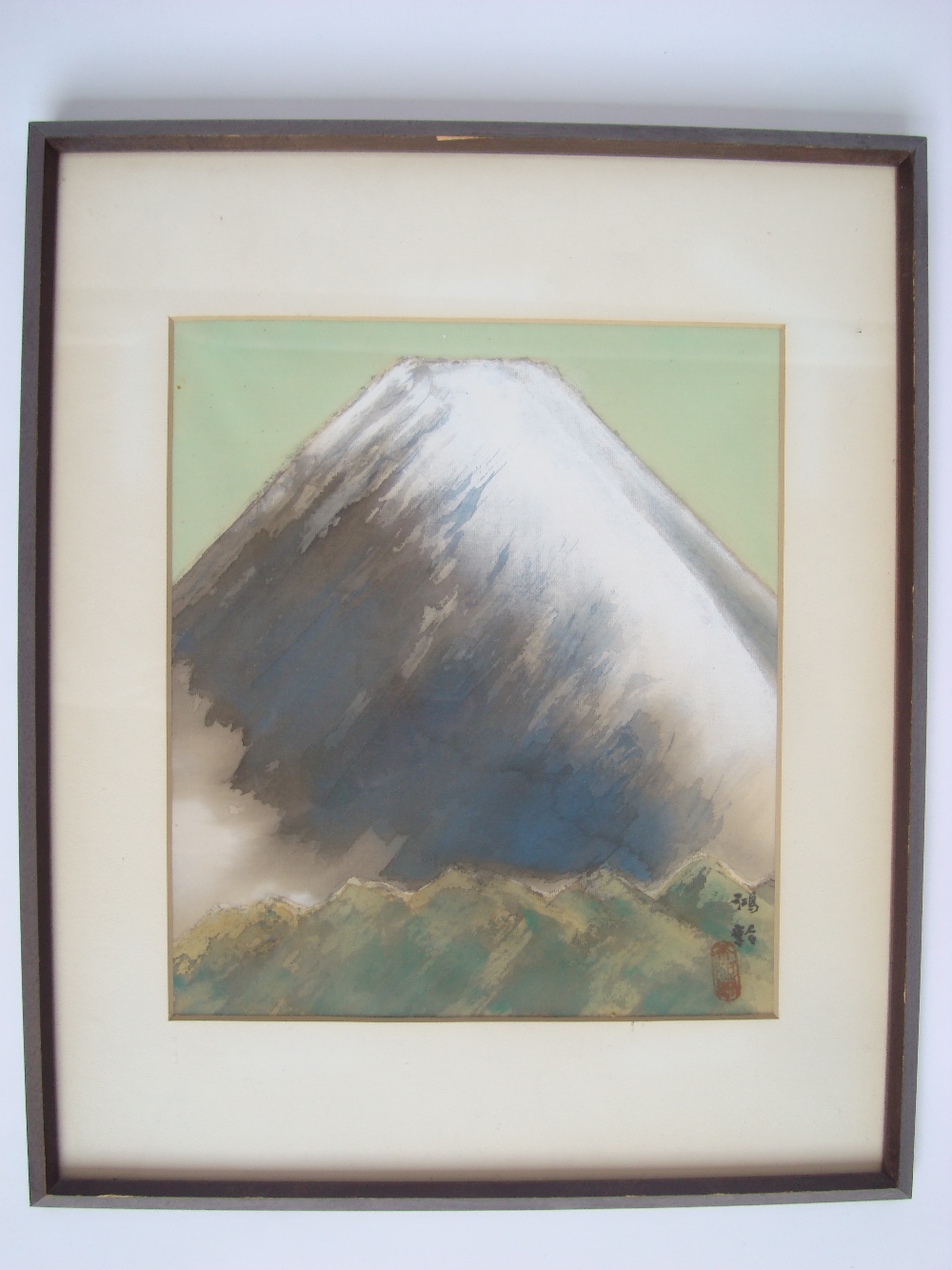 Kohrei Imamua (20th Century Japanese).
Mt Fuji, watercolour on silk, signed dated 1970, f/g.