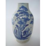 A large Chinese porcelain blue and white vase,