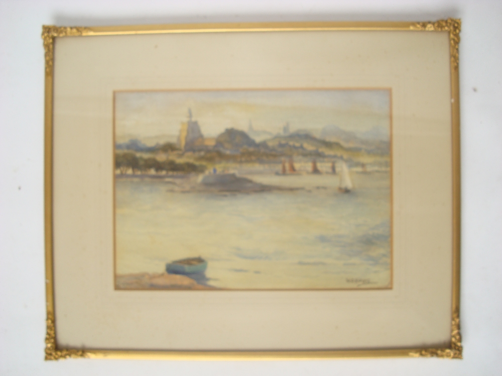 W. O. Norris (late 19th Century British).
Coastal view, watercolour, f/g.