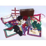 Masonic and other regalia, aprons, sashes, Great Priory St John of Jerusalem hat, medallions,