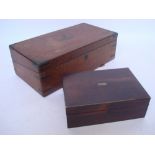 An early 19th Century rosewood and brass strung box,