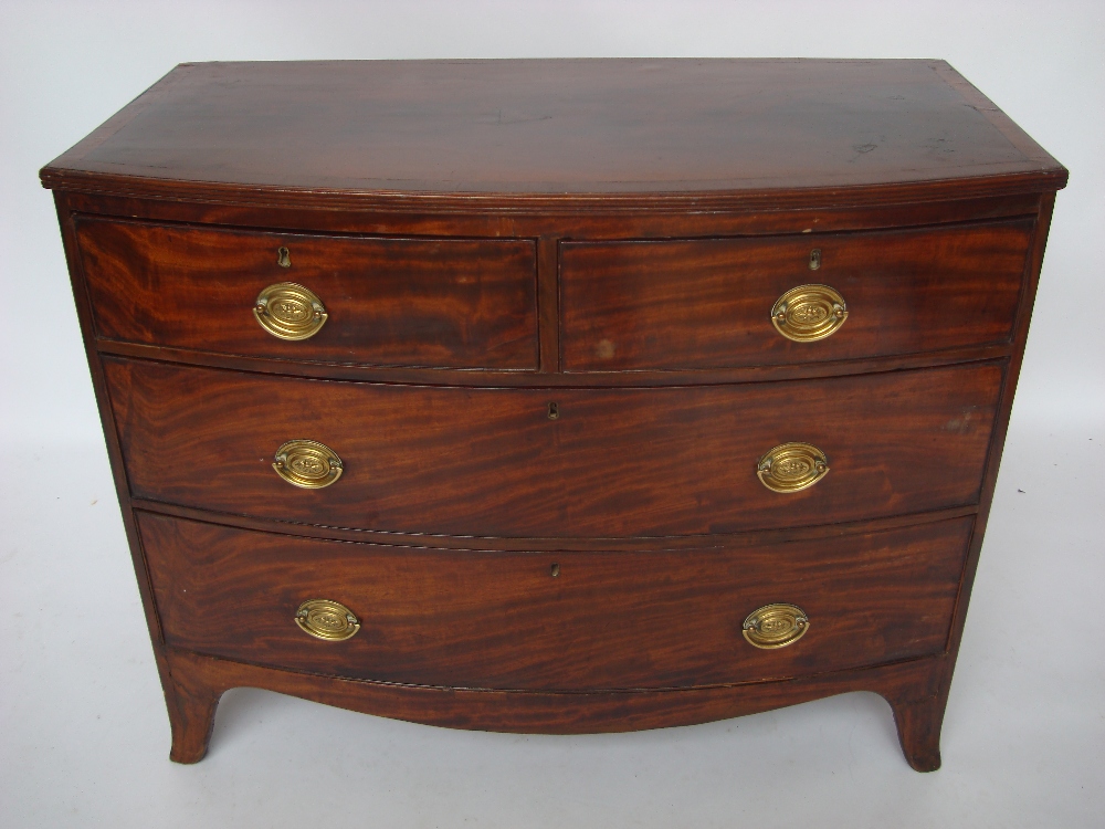 A Regency mahogany bowfront chest of drawers,