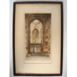 E. Sharland (1884 - 1967) Ely Cathedral, a coloured etching, signed and titled in pencil.