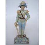 Late 19th century polychrome enamel cast iron Duke of Wellington door stop 38 cm h.