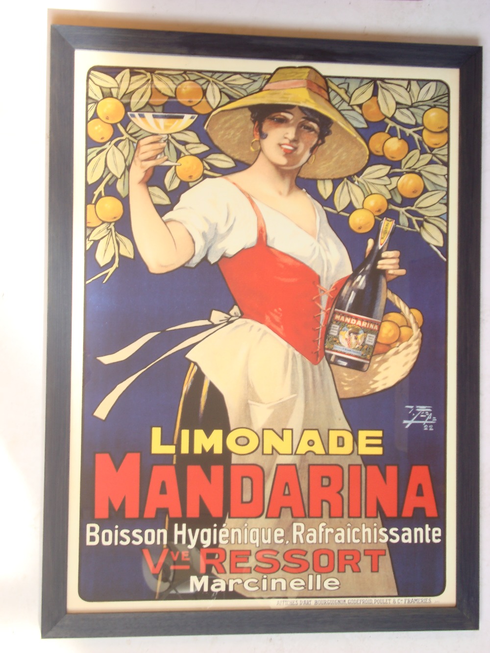 A reproduction Giclee French advertising poster 'Limonade Mandarina', f/g.
106 x 76cm.