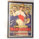 A reproduction Giclee French advertising poster 'Limonade Mandarina', f/g.
106 x 76cm.