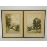 George Downing, a pair of colour prints At Avening Gloucestershire and Barlow End Gloucestershire,