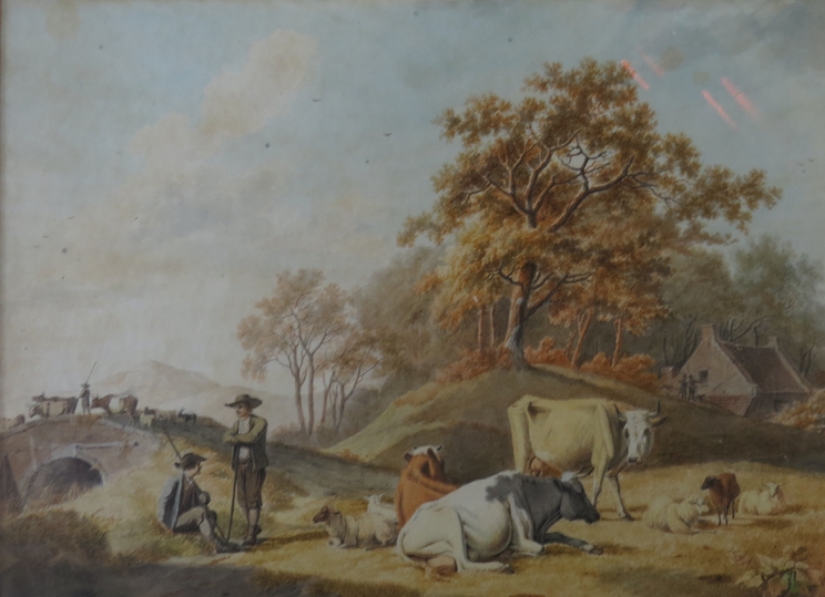 B. C. KOEKKOEK (XIX) : Pastoral scene wi