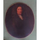 An early-mid 18th Century oval oil on ca