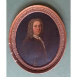 A mid 18th Century oval oil on canvas po