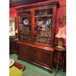 A George III mahogany library bookcase, 214 x 156 x 46cm