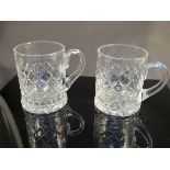 Two Royal Brierley cut glass tankards