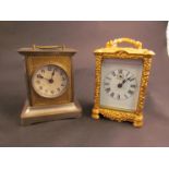 Two early 20th Century American carriage clocks