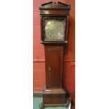 An 18th Century oak 30 hour longcase clock by Samuel Buxton, Diss, brass 12" dial with Roman