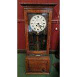 An early 20th Century oak cased "Gledhill-Brook" Time Recorders Patent timing in/out clock, glazed