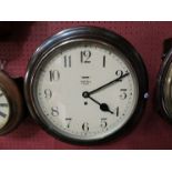 A Smith's eight day mahogany dial clock, Arabic numerals, fast/slow adjuster